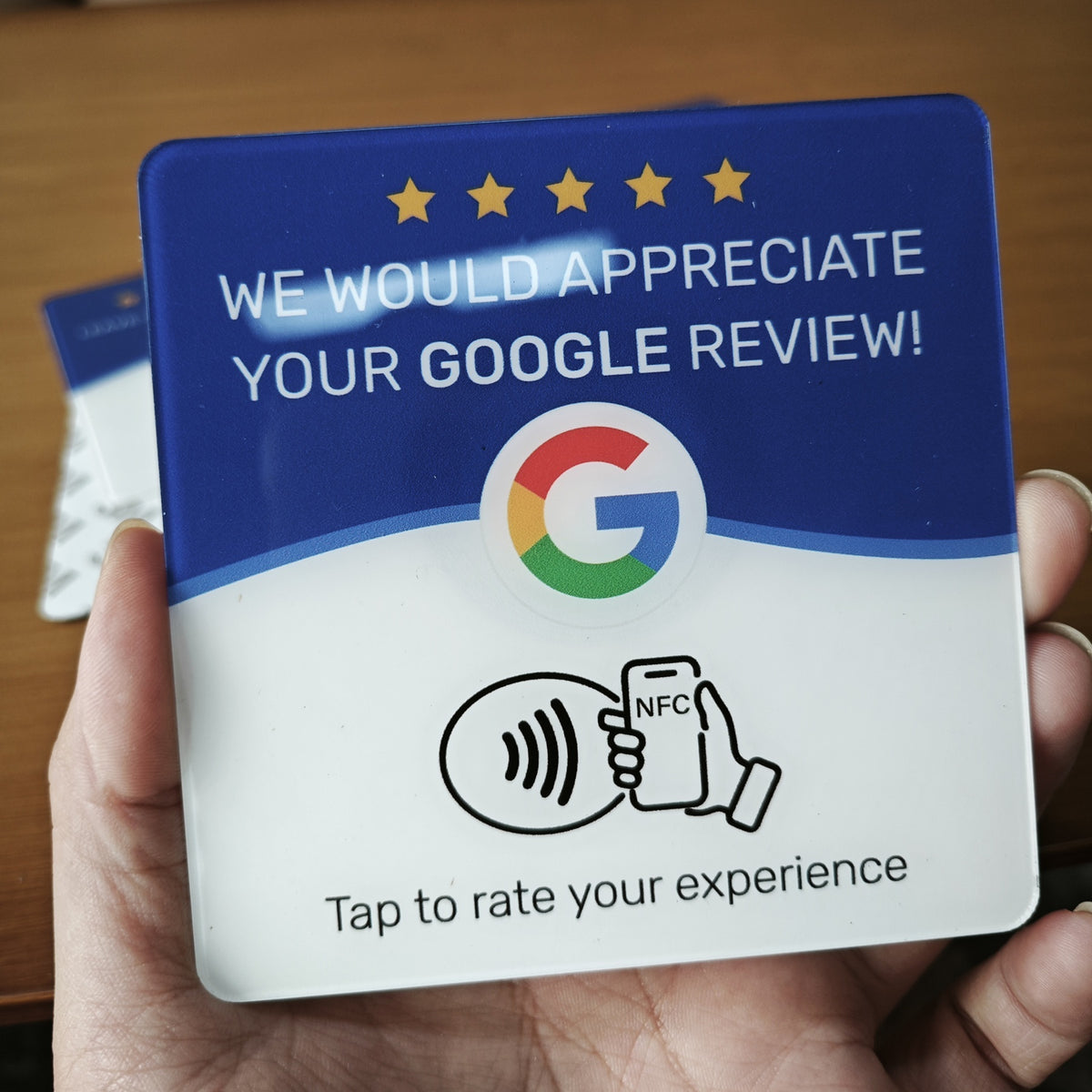 NFC Google Review Plaque, Tap-to-Review Acrylic Sign for Businesses