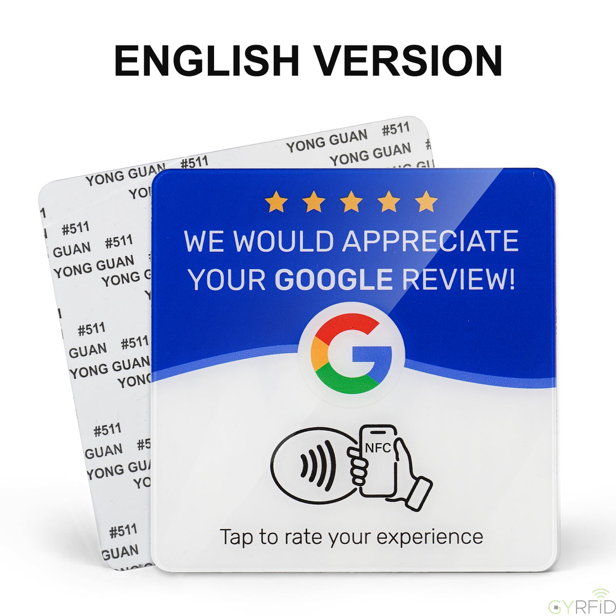 NFC Google Review Plaque, Tap-to-Review Acrylic Sign for Businesses
