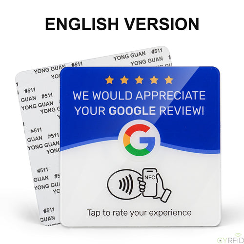 NFC Google Review Plaque, Tap-to-Review Acrylic Sign for Businesses